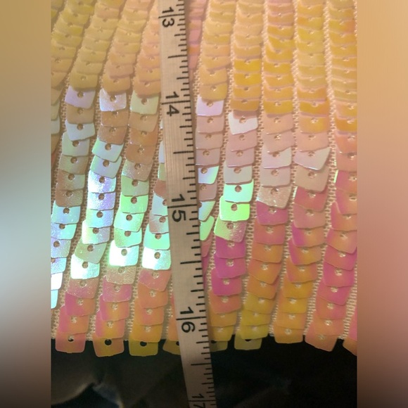 Womens Cropped Sequin White blazer - Picture 16 of 16